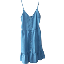 Fashion tencel denim fashion stripped off the shoulder dress slip dress strap short beach dress for women