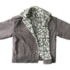 Contrast leopard flap pocket leopard print faux fur corduroy jacket for women