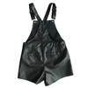 OEM Black PU Overall Shorts with Buckle