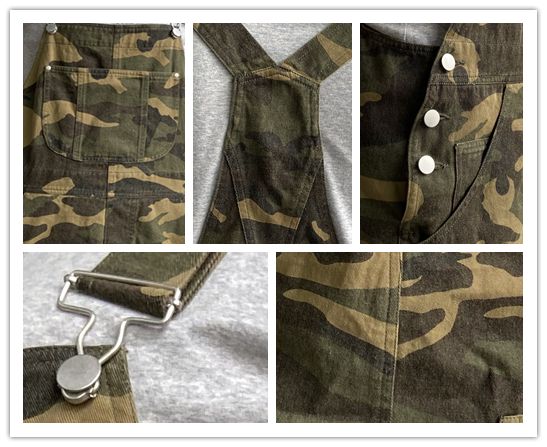 camouflage overall shorts combine