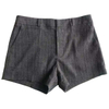 Fashion Women's grey color striped shorts
