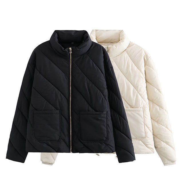 Women's Winter Fashion Quilted Puffer Coat Stand Collar Outer Wear Padded Jacket