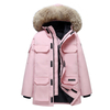 Men's Winter Outdoor Coat Windbreaker Faux Fur Hoody Puffer Duck Down Jacket