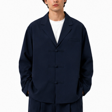 Custom Men Oversized Solid Color Button Knot Casual Blazer Jacket