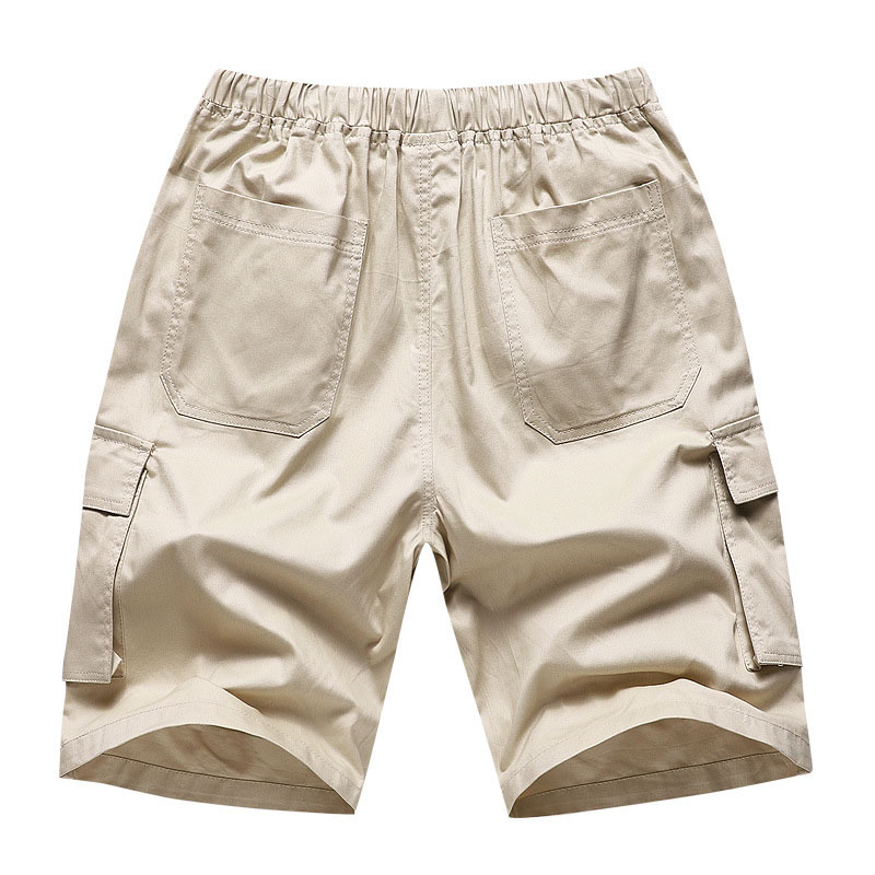 Men's Summer Elastic Waist Baggy Sport Cargo Shorts with Drawstring