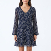 Women's Custom Chiffon V-Neck Long Sleeve Fashion Floral Dress