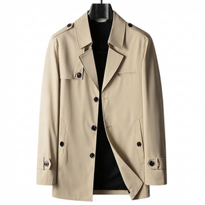 Men's Spring Autumn Lapel Single-Breasted Business Casual Windbreaker