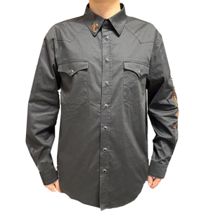 Men's Wholesale Cotton with Embroidery Long Sleeve Western Shirt