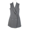Women's Fashion Double-Breasted Sleeveless Shawl Lapel Suit Vest Blazer Jacket
