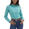 Women Custom Embroidery Cotton Versatile Western Button Shirt