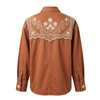 Women's Daisy Embroidered Washed Cotton Overshirt Custom