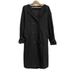 Womens long black jacket with hood 