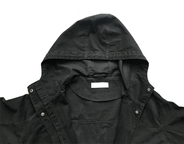 black long jacket with hood
