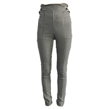 Women's black and white gingham high waisted pants outfit for wholesale 