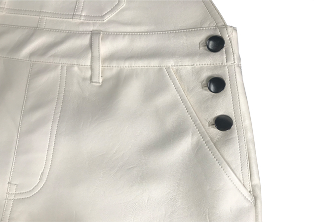 PU overall shorts with side pockets