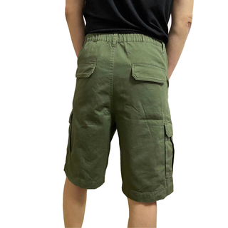 Men's fashion woven cotton olive color cargo pants shorts