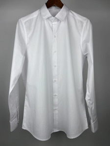 White Color Men′s Cotton Business Dress Shirt