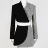 OEM High End Black and White Color Matching Uniform Business Suit Set Ladies Short Skirt Dress