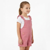 Summer Cotton Girls Shortalls Pink Ruffle Strap Overalls