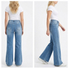 Women's High Rise Wide Leg Light Wash Flare Denim Jeans
