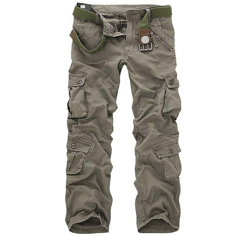 Men's Trousers Cotton Spandex Loose Baggy Outdoor Hiking Cargo Straight Work Pants