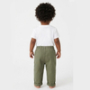 Boys Elastic Waist Outdoor Casual Cotton Twill Cargo Khaki Pants