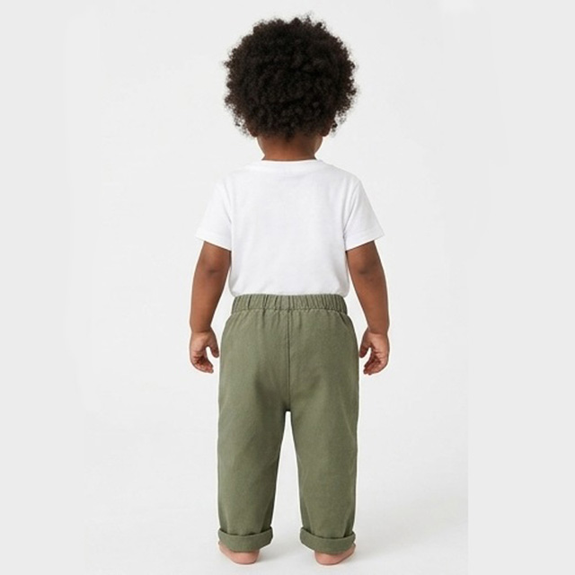 Boys Elastic Waist Outdoor Casual Cotton Twill Cargo Khaki Pants