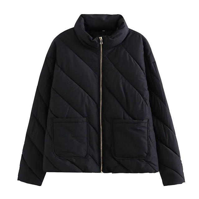 Women's Winter Fashion Quilted Puffer Coat Stand Collar Outer Wear Padded Jacket