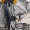 Men's Retro Washed Cotton Denim Long Sleeve Lapel Jacket