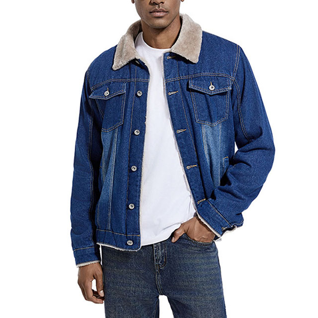 Men's Thick Sherpa Lined Winter Warm Classic Button up Denim Jacket