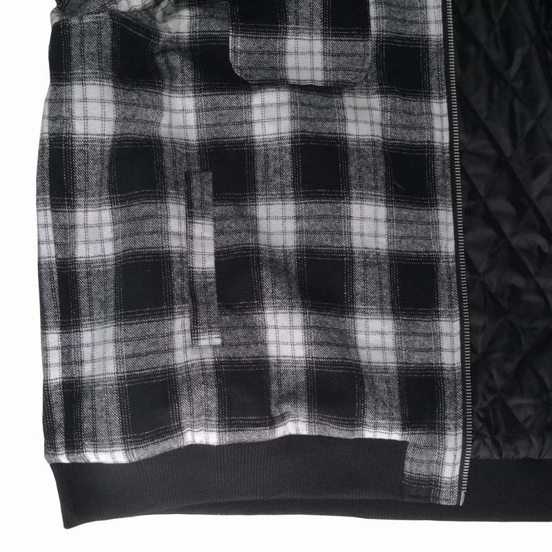 Men's Flannel Plaid Winter Warm Long Sleeve Lapel Padded Coat Jacket