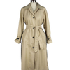 Women's Splicing Effect Windproof Khaki Trench Coat with Waist Belt