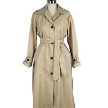 Women's Splicing Effect Windproof Khaki Trench Coat with Waist Belt