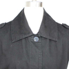 Women's Cotton Waist Drawstring Sleeveless Utility Vest Button Jacket