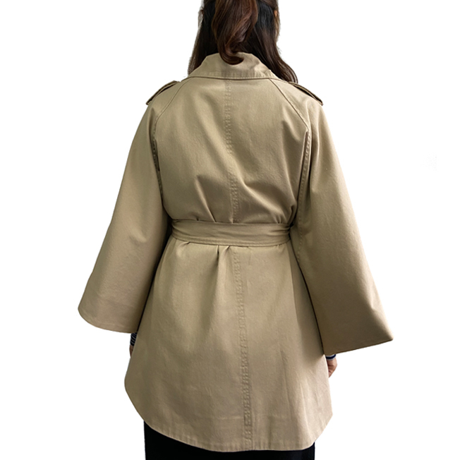 Fashion khaki color cape coat/poncho shawl/ over coat/poncho cloak
