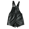 OEM Black PU Overall Shorts with Buckle