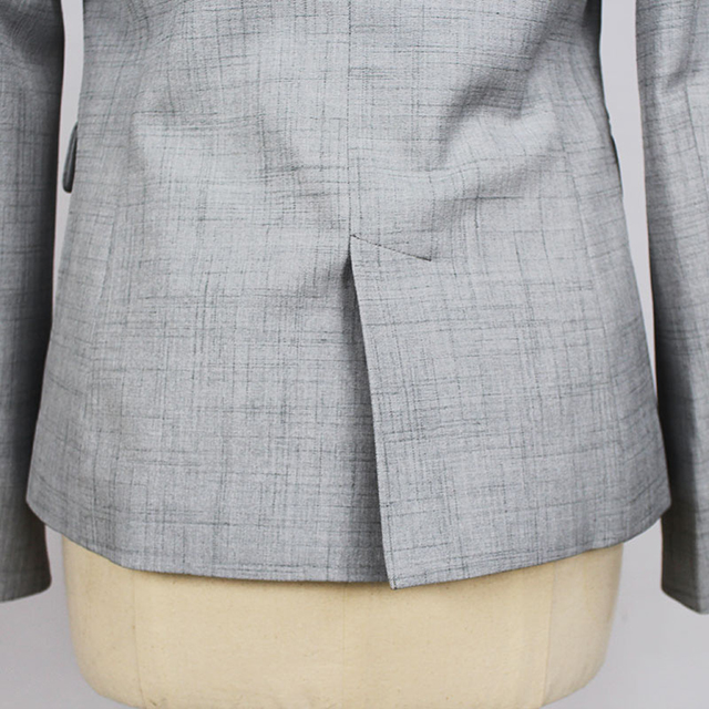 Women Spring/Autumn Grey Lightweight Textured Business Casual Work Suit