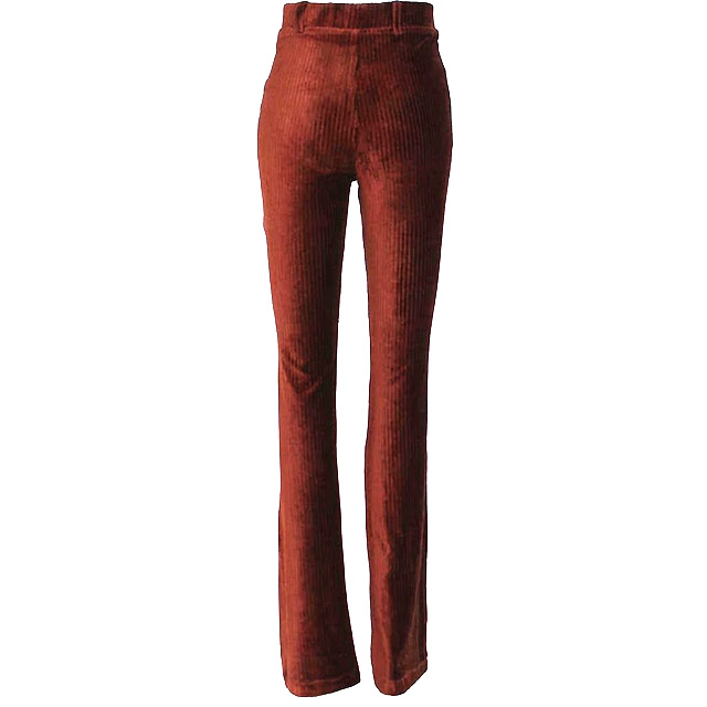 Women's Fashion Retro Stretch Suede Embossed Flared Long Pants