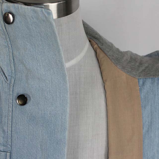 Men's Cotton Denim Hoody Windproof Lined Sports Jacket