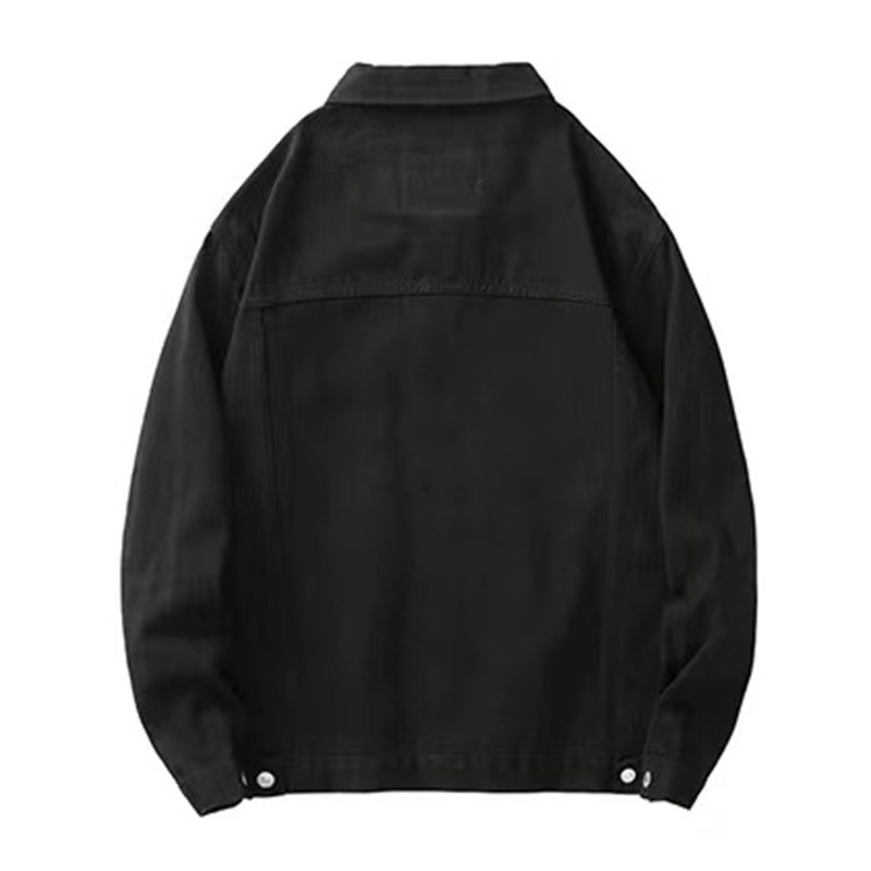 Men's Wholesale Casual Coat Washed Denim Multi-Pocket Long Sleeve Trucker Work Jacket