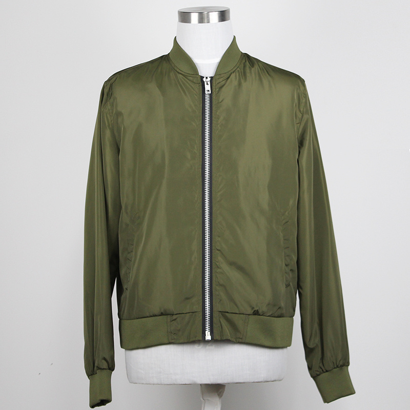 Men's Custom Lightweight Windproof Casual Coat Long Sleeve Bomber Work Jacket