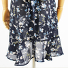 Ladies Summer Black Chiffon Custom V-Neck Flounce Short Sleeve Fashion Floral Dress