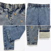 Kids Custom Embroidery Elastic Waist Straight Leg Denim Lined Jeans