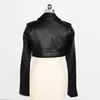 Women's Fashion Custom Windproof Zipper PU Leather Motorcycle Cropped Jacket