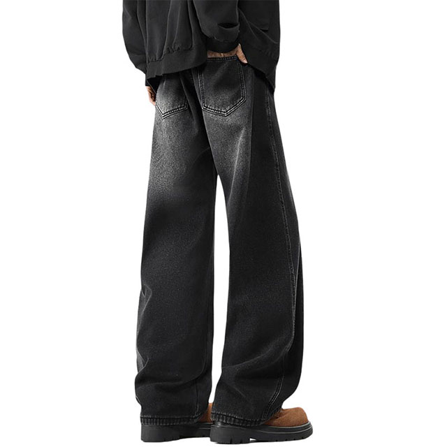 Men Custom Straight Wide-Leg Baggy Long Scimitar Denim Jeans