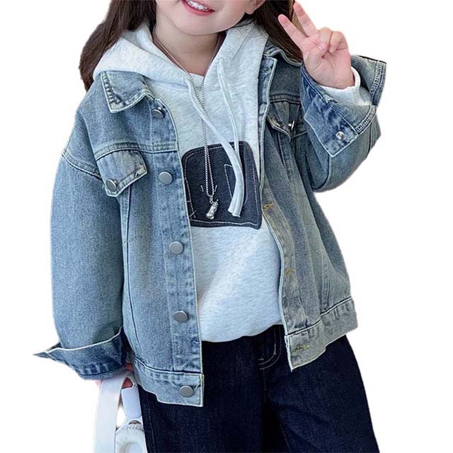 Children's Spring/Autumn Retro Loose Fit Cotton Denim Jacket