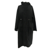 Fashion Knee Long Jackets Black Hoody Windbreaker Casual Cotton Jacket for Women