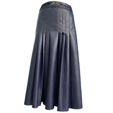 PU Faux Leather Dressing Ladies PU Dress Black with Belt