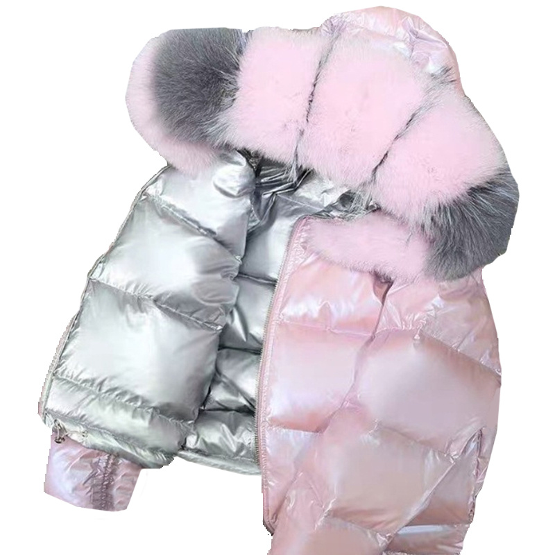 Women Winter Windproof Big Fox Fur Collar Waterproof Windbreaker Warm Down Jacket