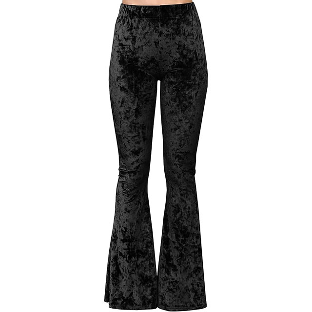 Women's Fashion Retro Stretch Suede Embossed Flared Long Pants